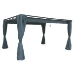 Jeu de 4 rideaux pour tonnelle palmeira 4 x 3 m ardoise - hespride