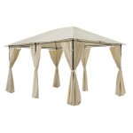 Rideaux pour tonnelle santorini cru 4x3m en polyester - hespride