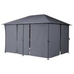 Jeu de 6 rideaux pour la tonnelle santorini 3 x 4 m ardoise - hespride