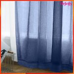Rideaux transparents - akozon - 100x130 cm - bleu fonc� - passe - tringle - lot de 2