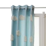 Rideau tufy 260x140cm bleu clair imprim� nuages - atmosphera cr�ateur dint�rieur