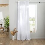 Rideau uni en gaze de coton pattes caches  lunit 140x300cm blanc