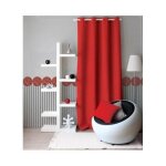 Rideau uni  oeillets rouge 140x240 cm