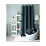 Rideau uni  oeillets gris fonc 140x240 cm
