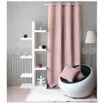 Rideau uni  oeillets vieux rose 140x240 cm
