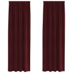 Rideaux en velours - vidaxl - rouge bordeaux - 140x245 cm - occultants - installation facile - polyester ...