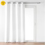Lot de 2 rideaux  ?illets 140 x 260 cm ? velours  relief verra blanc