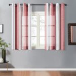 Rideaux voilage bordeaux - 140x180cm 2pcs - pour salon chambre cuisine - topfinel