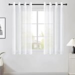Rideau voilage courts 140x160cm voilage transparent effet en lin int�rieurs � oeillets pour salon chambre ...