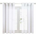 Rideaux voilage effet lin - mhy� - lot de 2 - 140x160 cm - blanc - ?illets m�talliques - facile � installer ...