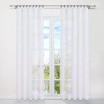 Rideaux voilage - hongya - blanc - 270 x 145 cm - polyester - galon fronceur Rideaux voilage - hongya - blanc - 270 x 145 cm - polyester - galon fronceur