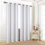 Voilage ?illets 2 x 140 x 240 jazzon - blanc - rayures - rideau voilage