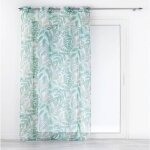 Rideau voilage � ?illets imprim� beautaline 140x240cm vert
