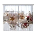 Rideau voilage imprim� fleurs - ag design - 280 x 245 cm - blanc - synth�tique - rectangulaire - autres ...