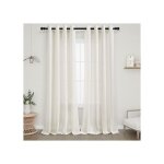 Rideaux voilages - joywell - semi - transparents 225x140 cm - 30% lin / 70% polyester - cr�me lot de ...