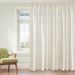Rideau voilage en lin - febest - 300x245 cm - beige clair - semi - transparent - galon fronceur - filtre ...