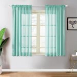 Rideau voilages noël 2 panneaux - vert menthe 140x145cm - passe - tringle - topfinel Rideau voilages noël 2 panneaux - vert menthe 140x145cm - passe - tringle - topfinel