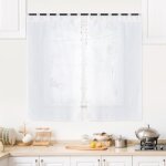 Rideaux voilages noël 2pcs - 90x160cm blanc en lin - topfinel Rideaux voilages noël 2pcs - 90x160cm blanc en lin - topfinel