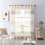 Rideau voilage une pice  oeillets voile de fentre pour salon chambre dcoration 200 x 250 cm jaune ...