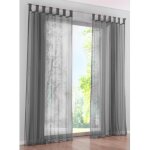 Rideau voilage transparent - fendorist - 140x225cm - gris -  pattes
