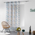 Rideau voile imprim palpito blanc - ?illets - 140 cm x 240 cm - tamisant