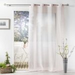 Rideau voile a oeillets 140 x 240 cm effet lin tiss� zazy rose