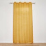Rideau a oeillets 140 x 280 cm polyester uni + fils metallises zeline jaune