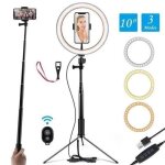 Ring light 10 selfie light anneau avec support rglable (14. 56  55 ) tlcommande 120 ampoules ringlight ...