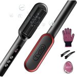 Ring plus professional hair straightener brush 9 temperature settings 120�c - 210�c lcd display 20s fast ...