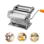 Riossad machine � p�tes manuelle en acier inoxydable avec manivelle pour spaghetti lasagne - argent