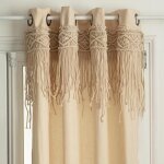 Rideau rituality macram� beige 140x260cm - atmosphera createur dinterieur