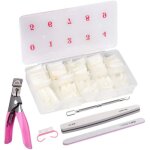Riwill 500 pcs faux ongles capsules naturel french acrylique avec lime  ongles brosse  ongles coupe ...