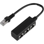 Adaptateur ethernet - rj45 - 1 m�le vers 3 femelles - noir - 205 cm - c�ble r�seau