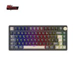 Rk royal kludge clavier gamer m�canique / clavier tkl 75% hot swap qmk / via / pbt keycaps / k - silver ...