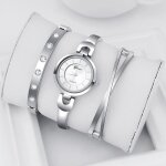 Montre femme � quartz + bracelet femme - rmega - etanche - analogique - acier
