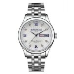 Rmega montre homme luxe montre bracelet homme affaires etanche acier inoxydable bande acier cadran blanc ...