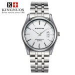 Rmega montre homme luxe montre bracelet homme affaires etanche acier inoxydable bande acier cadran blanc ...
