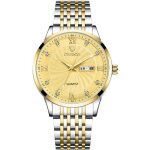 Rmega montre homme de luxe - quartz - etanche - double calendrier - acier - doré Rmega montre homme de luxe - quartz - etanche - double calendrier - acier - doré