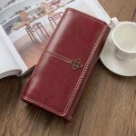 Portefeuille femme rmega - rouge - grande capacit - cuir pu - porte monnaie porte chquiers porte - ...