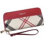 Portefeuille femme rmega - double fermeture - cuir pu - rouge - grande capacit�