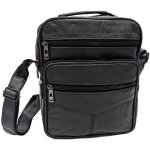 Rmega sac sacoche homme bandoulière cuir véritable noir Rmega sac sacoche homme bandoulière cuir véritable noir