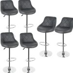 Road tabourets de bar lot de 6 hauteur réglable assise rembourrée pivotant pour cuisine bar gris Road tabourets de bar lot de 6 hauteur réglable assise rembourrée pivotant pour cuisine bar gris