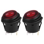 Rob 2pcs interrupteurs  bascule 12v 20a 3pin bouton de commande commutateur on - off led rouge lumire ...