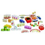 Roba accessoires marchande : caisse lectronique + panier + set de nourriture et plus