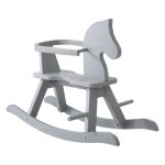 Roba cheval  bascule volutif en bois avec anneau de protection amovible - supporte 25 kg - gris