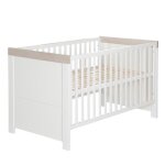 Roba lit bb volutif 70x140 cm - lucy - hauteur ajustable  3 niveaux - convertible en lit junior - ...