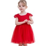 Robe de c�r�monie - robe princesse dos nu - tulle et dentelle florale - doublure coton - taille 120 cm ...