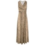 Robe courte femme morgan avec sans manches et col v beige