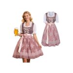 Robe dirndl femme - harnyloom - midi - bordeaux et rose - taille m - broderies florales