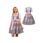 Robe dirndl femme oktoberfest costume traditionnel bavarois midi avec broderies florales et tablier taille ...